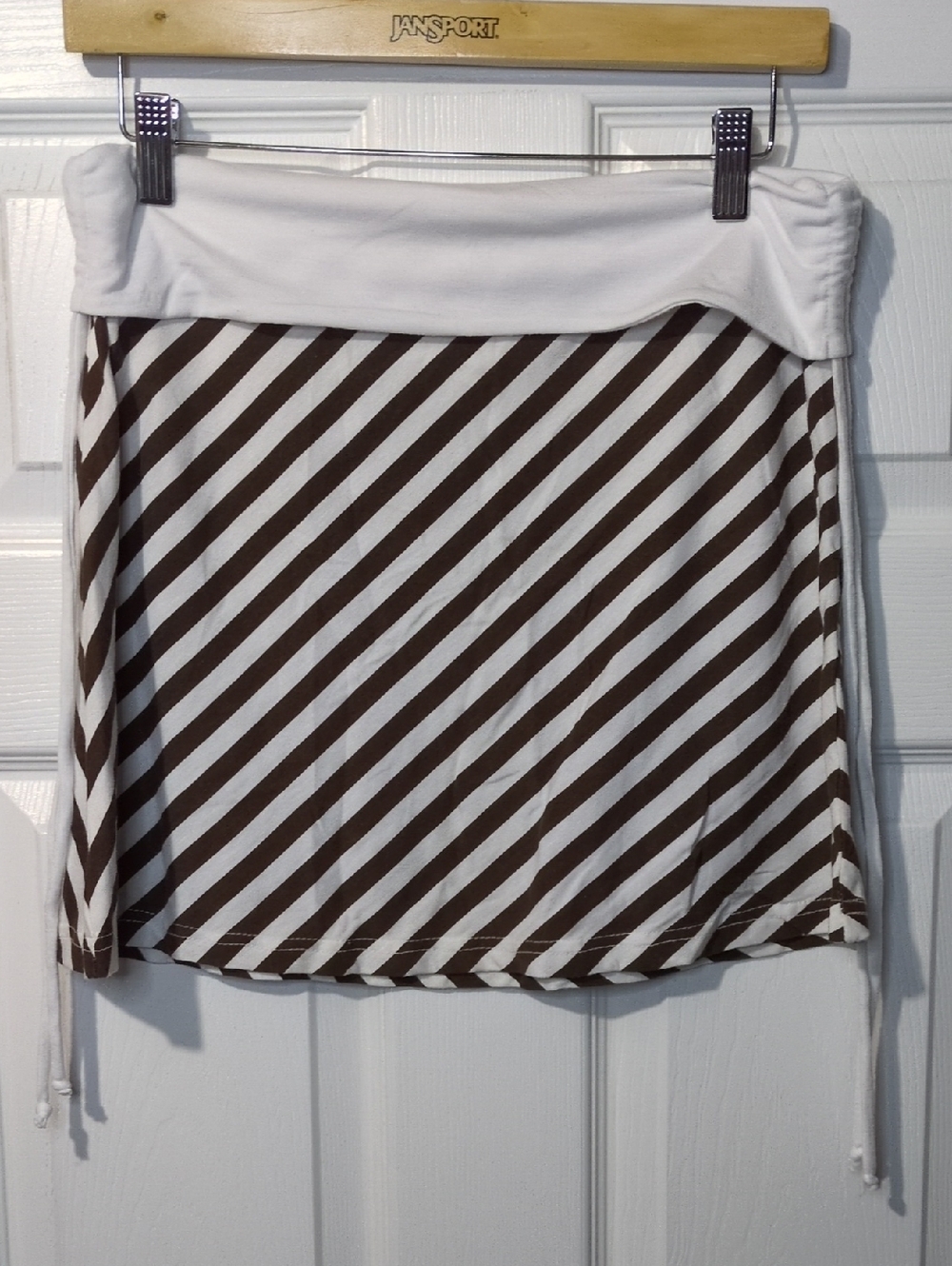 Vintage Striped Fold-Over Tie Beach Summer Euro Minimalist Parisian Capsule Skir